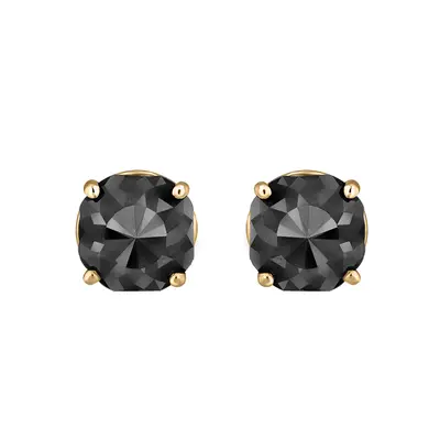 14K Yellow Gold Black Stone Stud Earrings (Appox 4.00 cts)