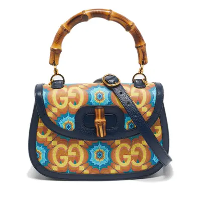 Gucci Multicolor Kaleidoscope GG Supreme Canvas and Leather Medium Bamboo Top Handle Bag