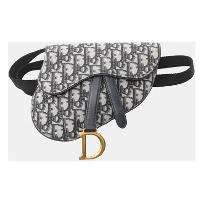 Dior Blue Oblique Canvas Saddle Belt Bag