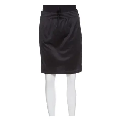 Givenchy Black Knit Drawstring Logo Panel Detail Skirt