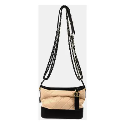 Chanel Beige Black Small Gabrielle Shoulder Bag