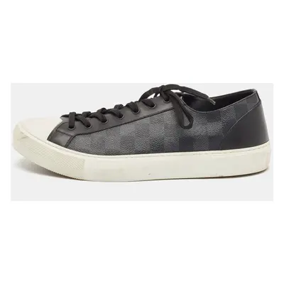 Louis Vuitton Black Damiere Canvas and Leather Low Top Sneakers Size 43.5