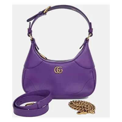 Gucci Purple Leather Aphrodite Small Shoulder Bag