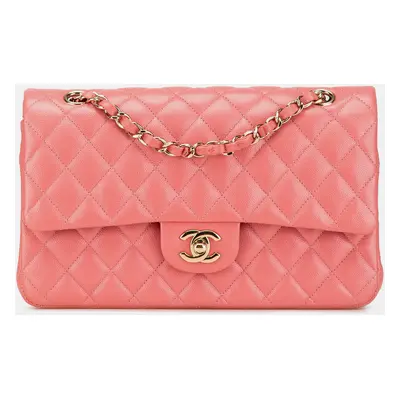 Chanel Pink Medium Classic Caviar Double Flap