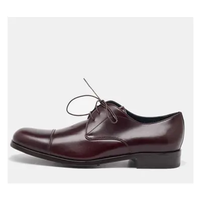 Salvatore Ferragamo Dark Burgundy Leather Lace Up Derby Size 41.5