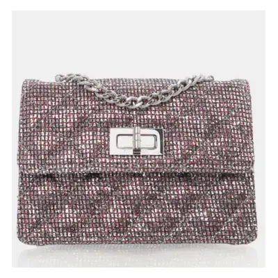 Chanel Mini Glitter Canvas Mademoiselle 2.55 Flap Bag