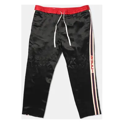 Gucci Black Jersey Logo Tape Detail Track Pants