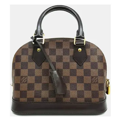 Louis Vuitton Brown Coated Canvas PVC Damier Alma BB Bag