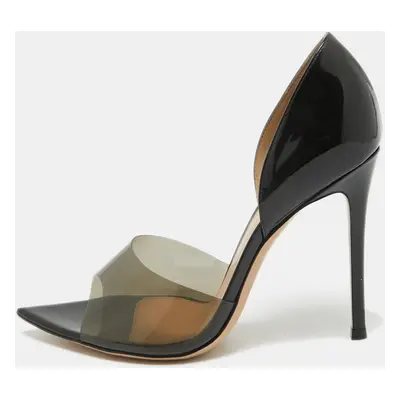 Gianvito Rossi Black PVC and Patent Bree Pumps Size