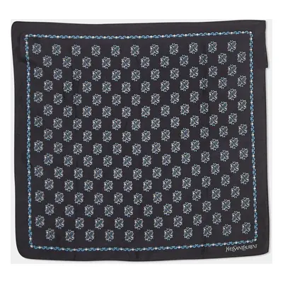 Saint Laurent Blue Printed Silk Handkerchief