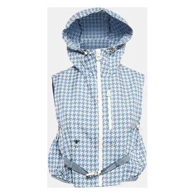 Christian Dior Blue Houndstooth Synthetic Hooded Vest