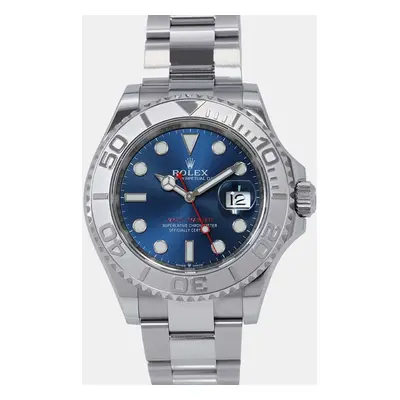 Rolex Blue Stainless Steel Yacht-Master Automatic Men's Wristwatch