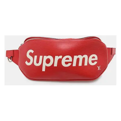 Louis Vuitton Supreme Collaboration Red Epi Leather Bumbag PM Bag