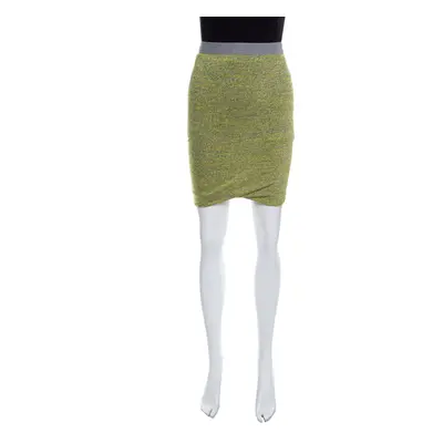 T by Alexander Wang Yellow and Grey Melange Knit Tube Skirt