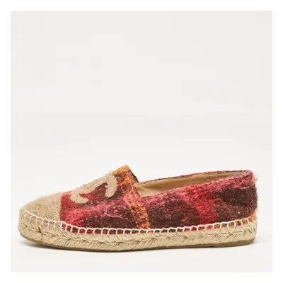 Chanel Multicolor Wool CC Espadrille Flats Size