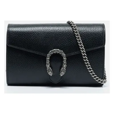 Gucci Black Leather Mini Dionysus Chain Bag