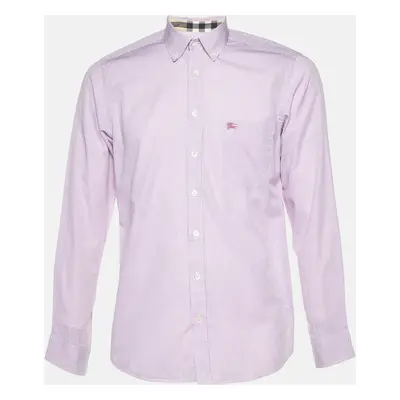 Burberry Pink Pin Checked Cotton Button Down Shirt