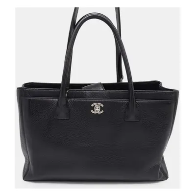 Chanel Black Leather CC Executive Tote Bag