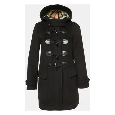 Burberry Brit Black Wool Finsdale Hodded Duffle Coat