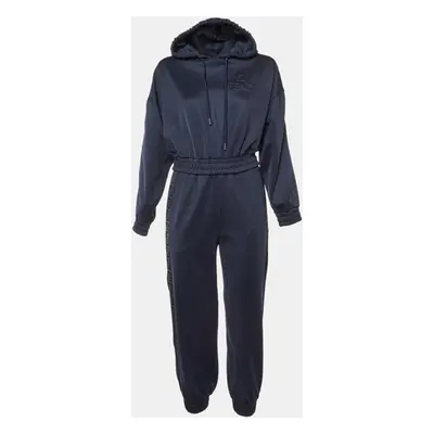 Fendi Navy Blue Jersey Cropped Hoodie & Trousers Set