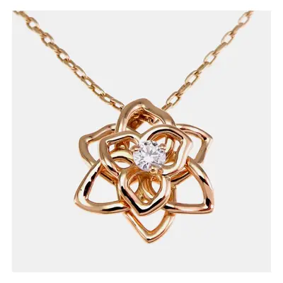 Piaget 18K Rose Gold and Diamond Rose Pendant Necklace