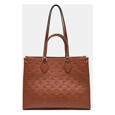 Louis Vuitton Cognac Monogram Empreinte Leather Onthego MM Bag