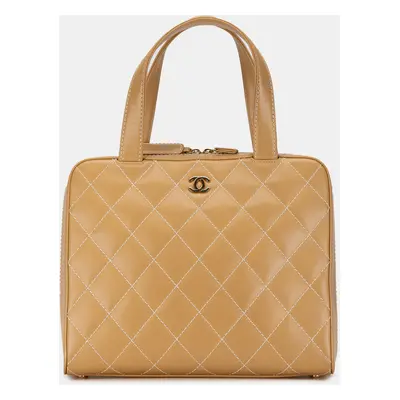 Chanel Beige CC Wild Stitch Handbag