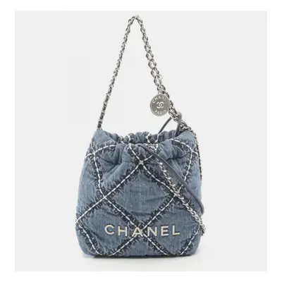 Chanel Navy Denim Chain Shoulder Bag