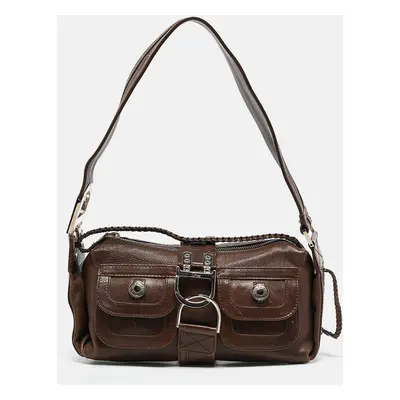 Dior Brown Leather Remove Before Flight Bag