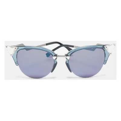 Fendi Blue/Silver FF 0042/S Crystals Cat Eye Sunglasses