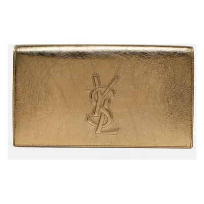 Yves Saint Laurent Gold Leather Belle De Jour Clutch