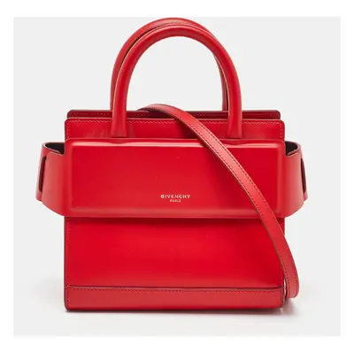 Givenchy Red Leather Nano Horizon Crossbody Bag