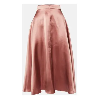 Roksanda Pink Silk Satin Midi Skirt