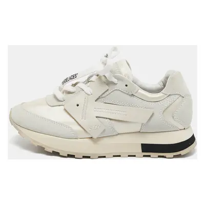 Off-White White Fabric and Suede HG Runner Sneakers Size