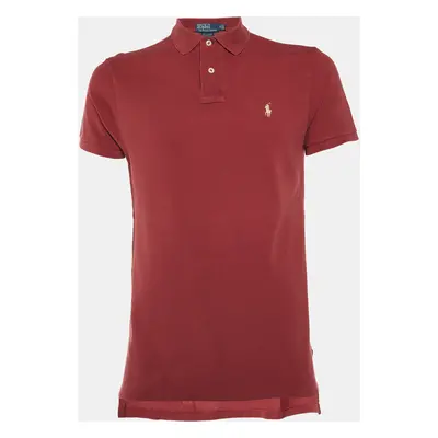 Polo Ralph Lauren Maroon Cotton Custom Fit Polo T-Shirt