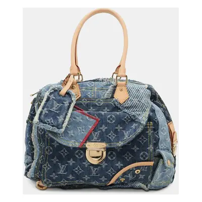 Louis Vuitton Blue Monogram Denim Patchwork Bowly