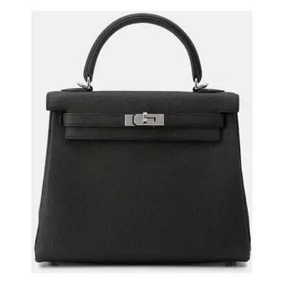 Hermes Black Togo Leather Kelly Retourne Bag