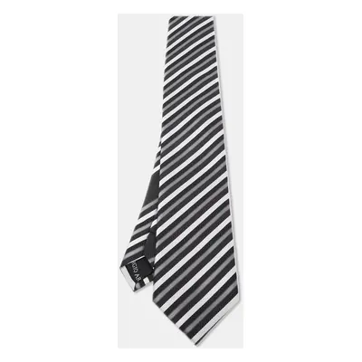 Giorgio Armani Multicolor Diagonal Striped Silk Tie