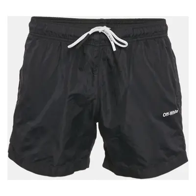 Off-White Black Logo Print Nylon Shorts