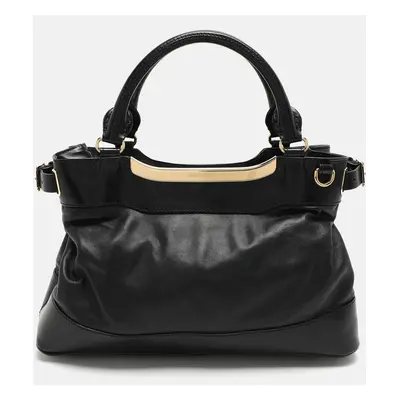 Burberry Black Leather Bridle Hepburn Tote