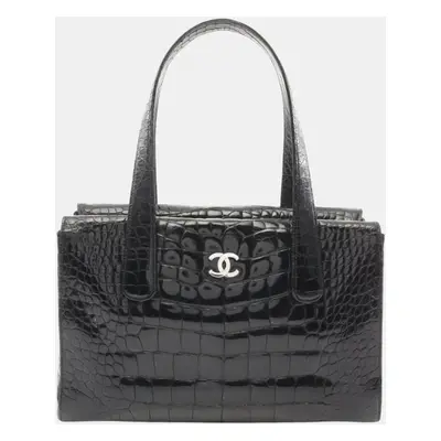 Chanel Coco Mark Tote Bag Exotic Leather Black