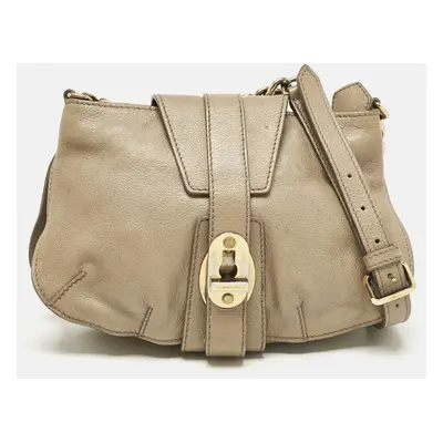 Burberry Beige Leather Bartow Shoulder Bag