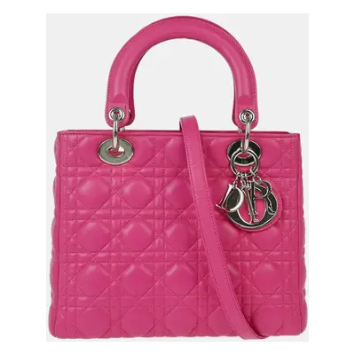 Dior Pink Leather Lady Dior Handbag