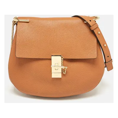 Chloe Brown Leather Large Drew Shoulder Bag