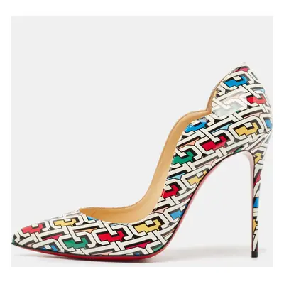 Christian Louboutin Multicolor Printed Patent Leather Hot Chick Pumps Size