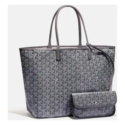 Goyard Grey Goyardine Coated Canvas and Leather Saint Louis PM Tote Bag