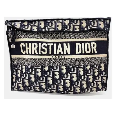 Dior Navy Blue Canvas Oblique Crossbody Bag