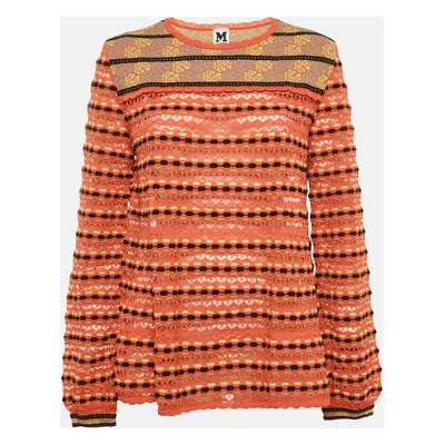 M Missoni Multicolor Patterned Knit Long Sleeve Top