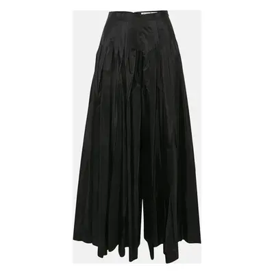 Dior Black Silk Pleated Wide-Leg Pants