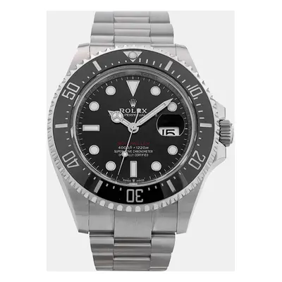 Rolex Black Stainless Steel Sea Dweller Men's Wristwatch mm